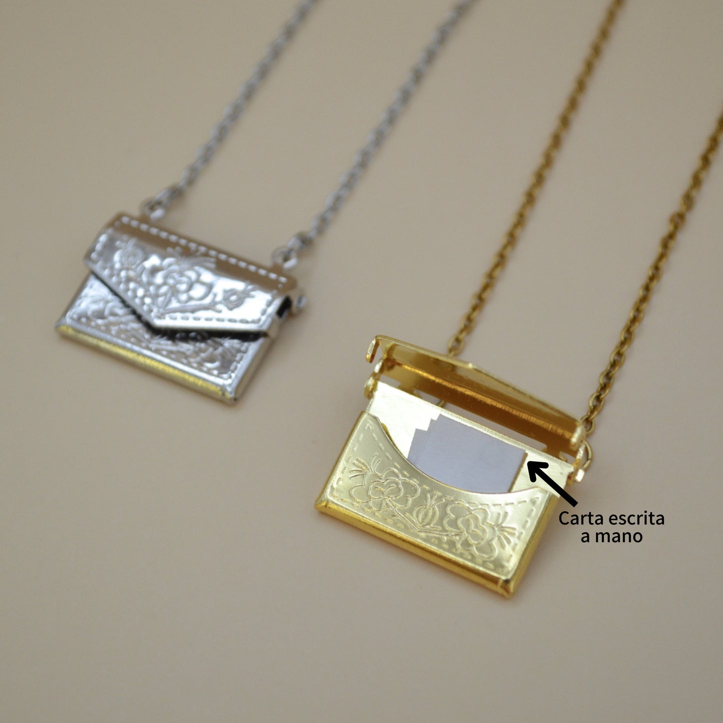 Collar de sobre para guardar carta escrita a mano