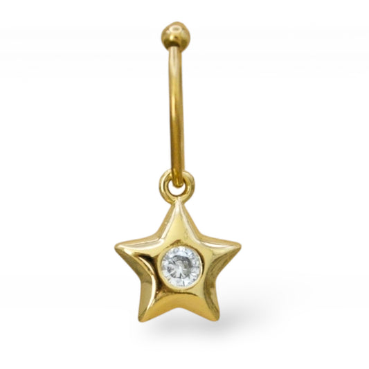 Piercing estrella zirconia al centro