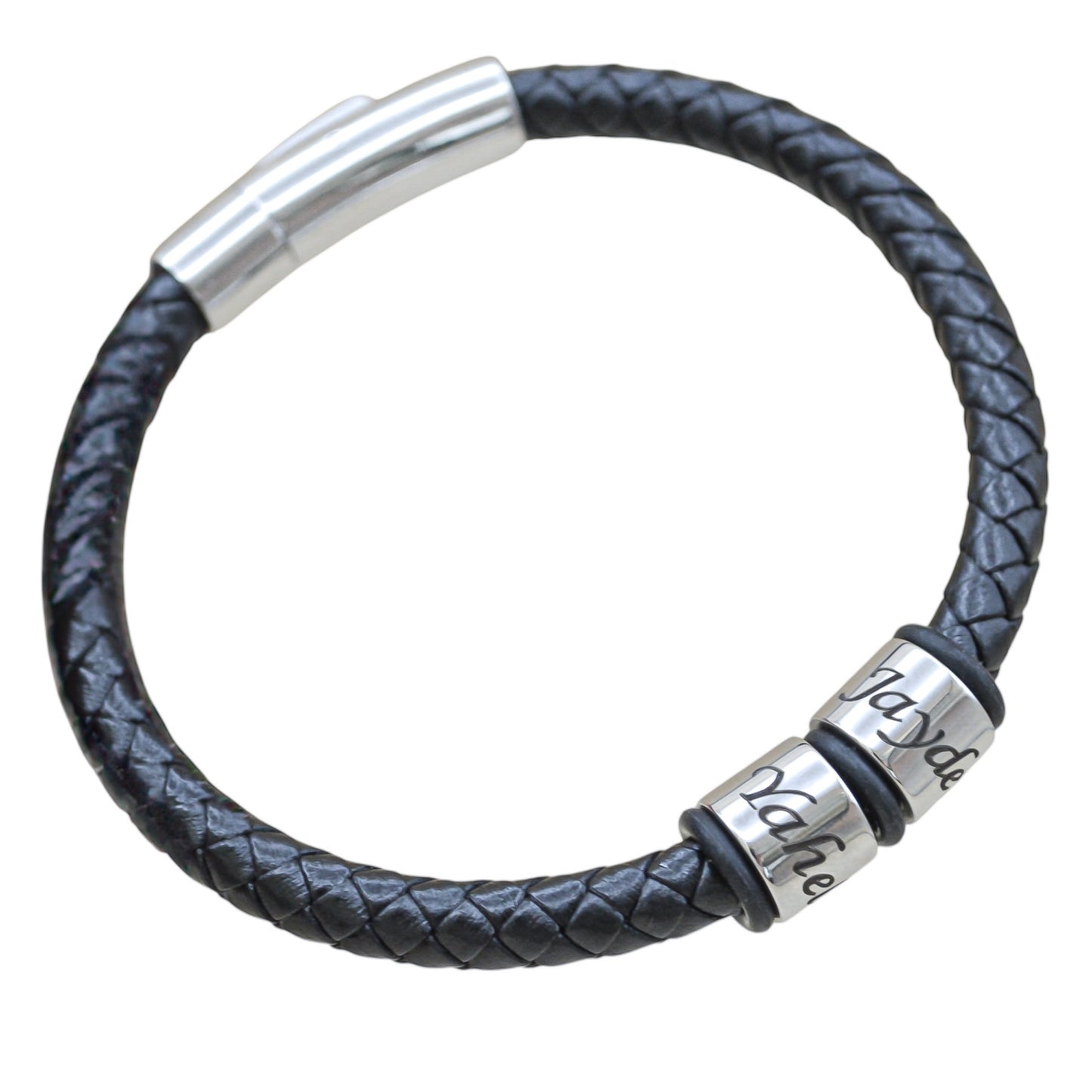 Pulsera de piel con aros personalizados