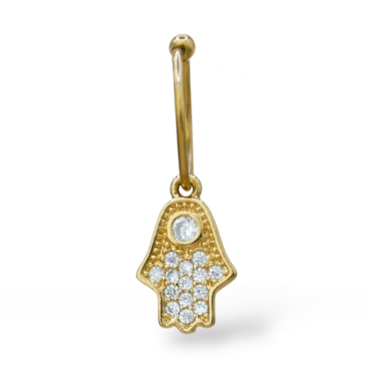 Piercing mano de Fátima zirconias