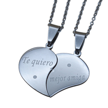 Dúo de collares o llaveros "te quiero mejor amiga"