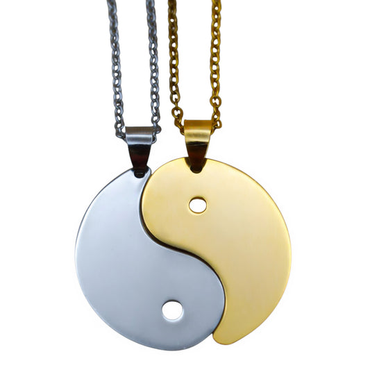 Dúo de collares o llaveros yin y yang