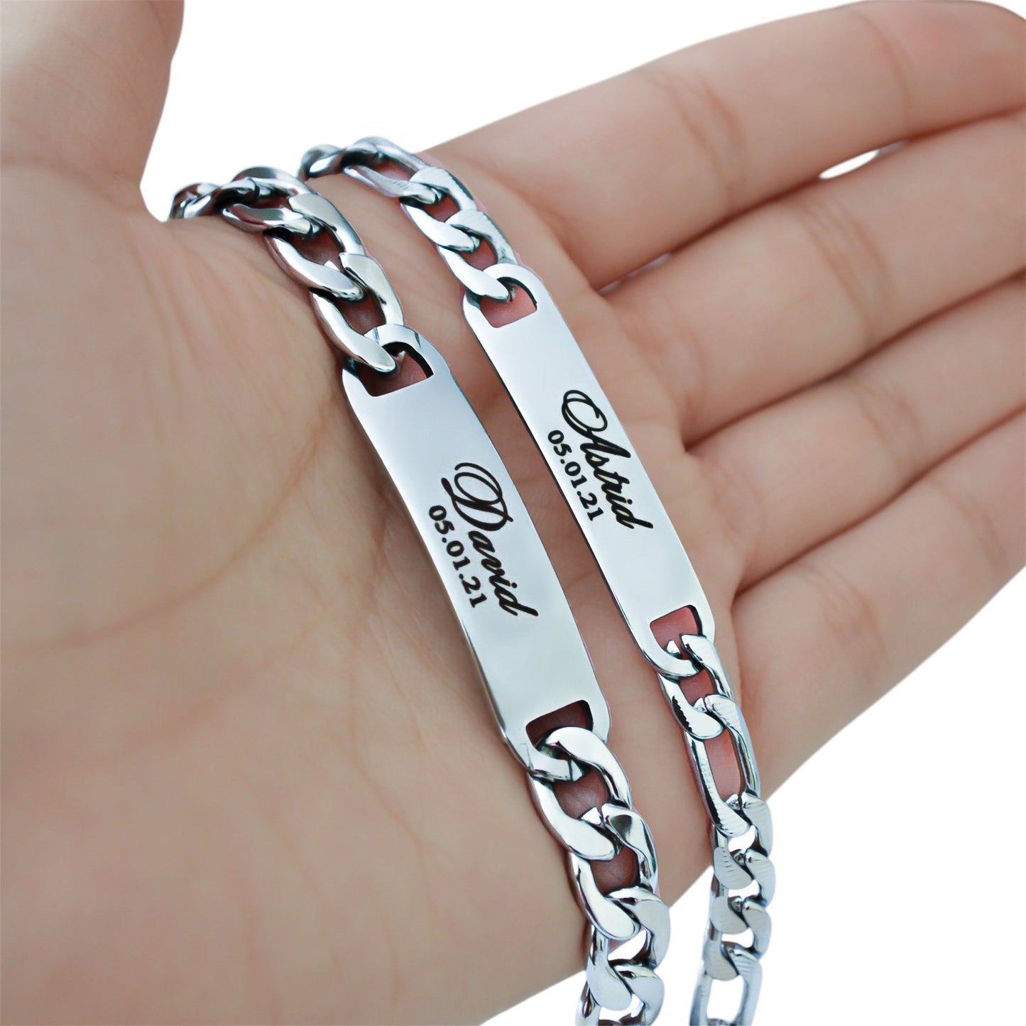 Dúo de esclavas personalizadas acero inoxidable