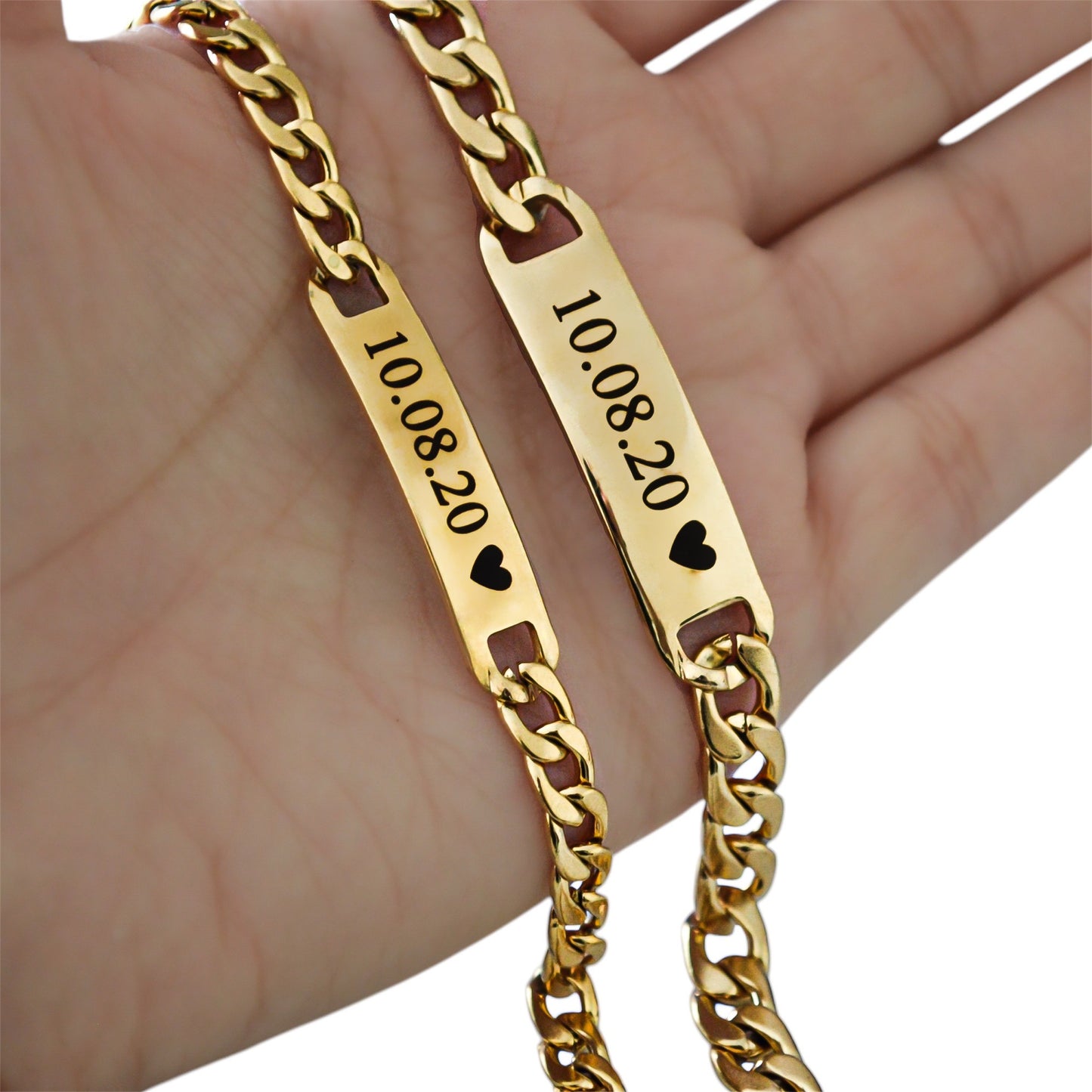 Dúo de esclavas personalizadas acero inoxidable