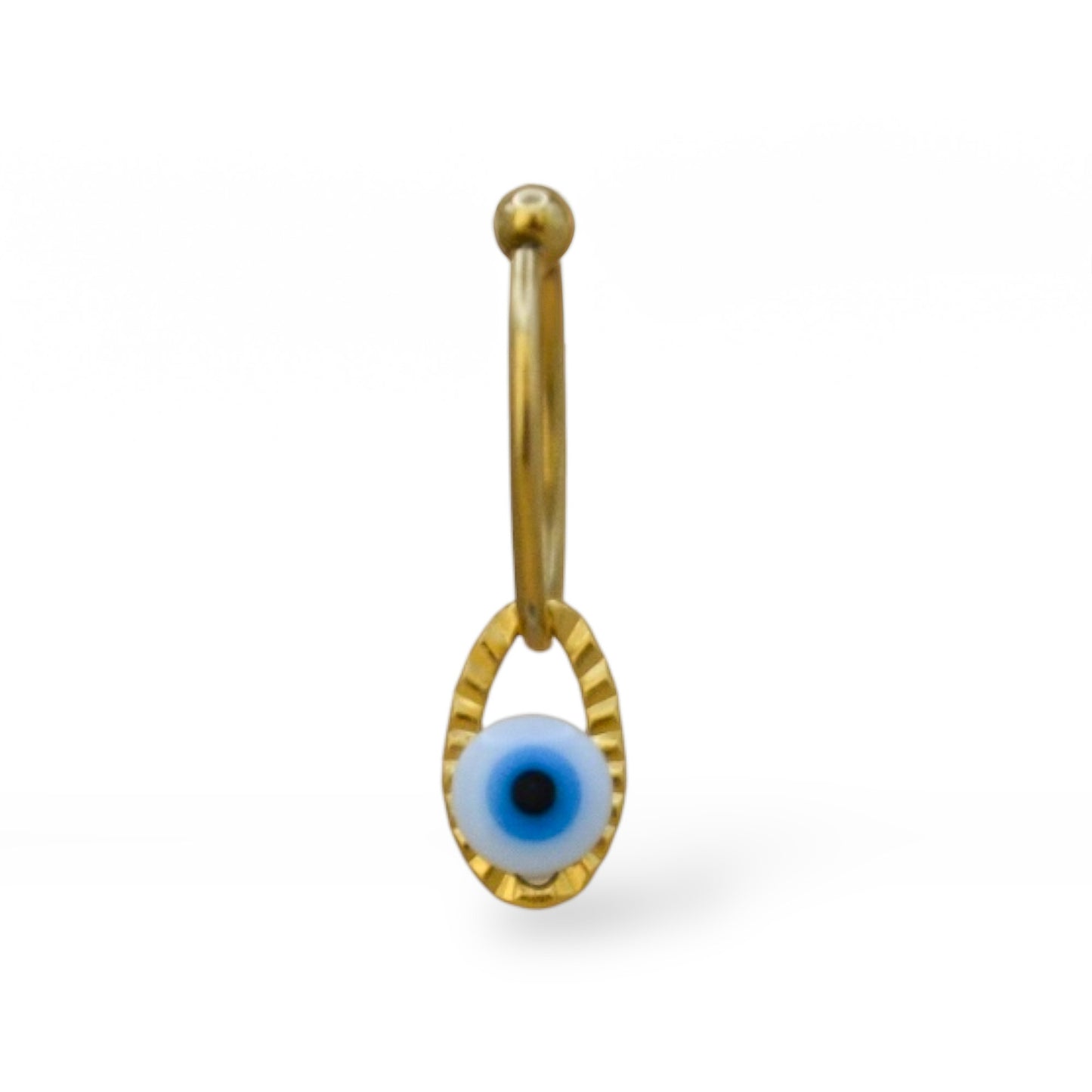 Piercing ojo turco azul/blanco ovalado