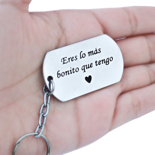 Llavero o collar personalizado placa militar con texto acero inoxidable