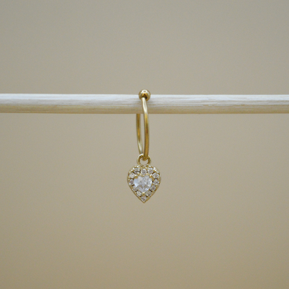 Piercing corazón mini zirconias contorno