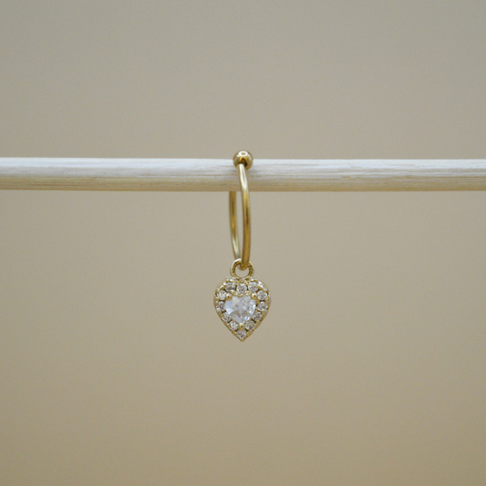 Piercing corazón mini zirconias contorno