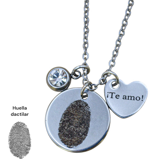 Collar o llavero personalizado con huella dactilar