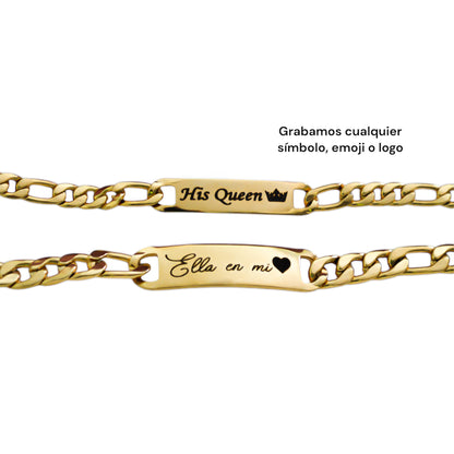 Dúo de esclavas personalizadas acero inoxidable