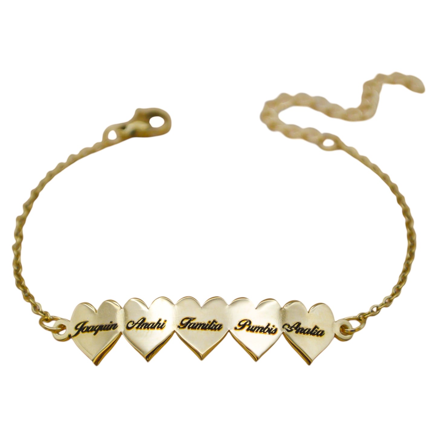Pulsera family corazones personalizada