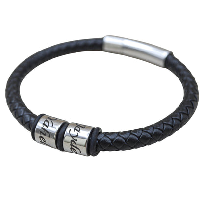 Pulsera de piel con aros personalizados
