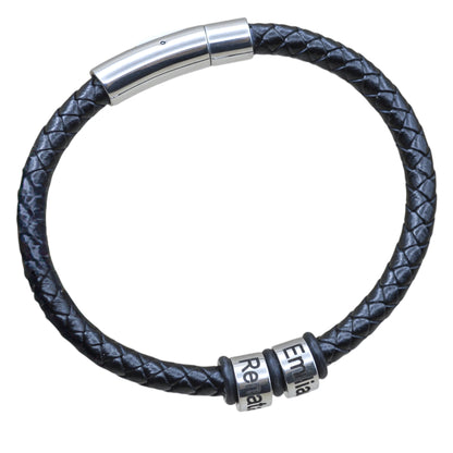Pulsera de piel con aros personalizados