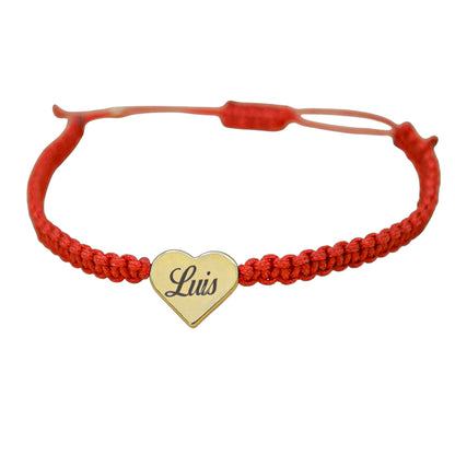 Pulsera personalizada tejida con corazón grande