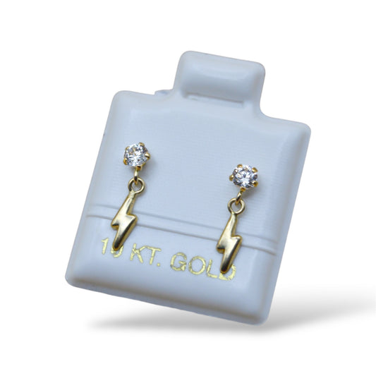Broquel zirconia con rayo colgante - Oro 10K