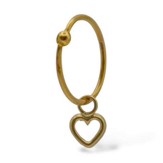 Piercing corazón contorno - Oro 10K
