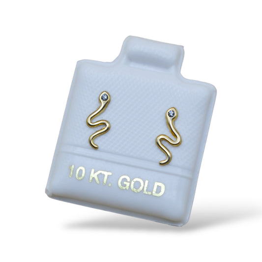 Broquel víbora zirconia mini - Oro 10K