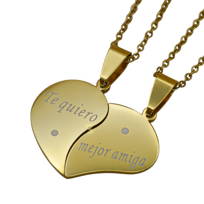 Dúo de collares o llaveros "te quiero mejor amiga"