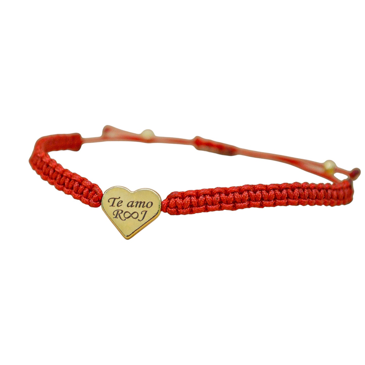Pulsera personalizada tejida con corazón grande