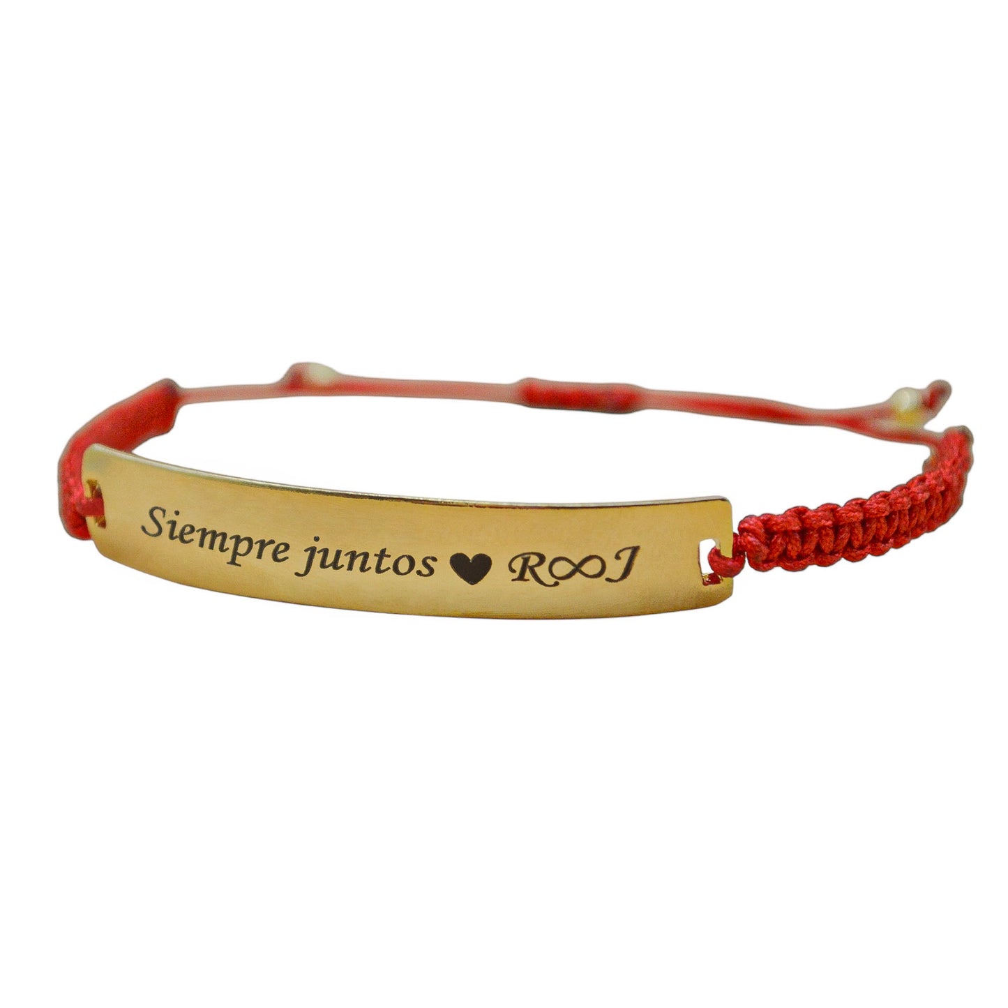 Pulsera personalizada tejida con placa grande