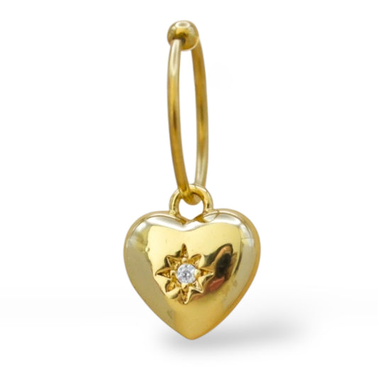 Piercing corazón estrella zirconia