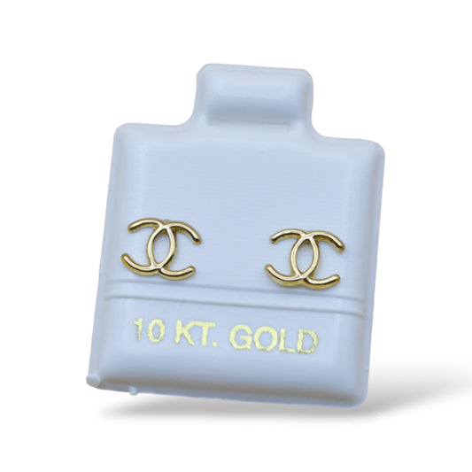 Broquel Doble C - Oro 10K