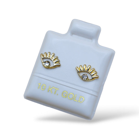 Broquel ojo contorno con zirconia - Oro 10K