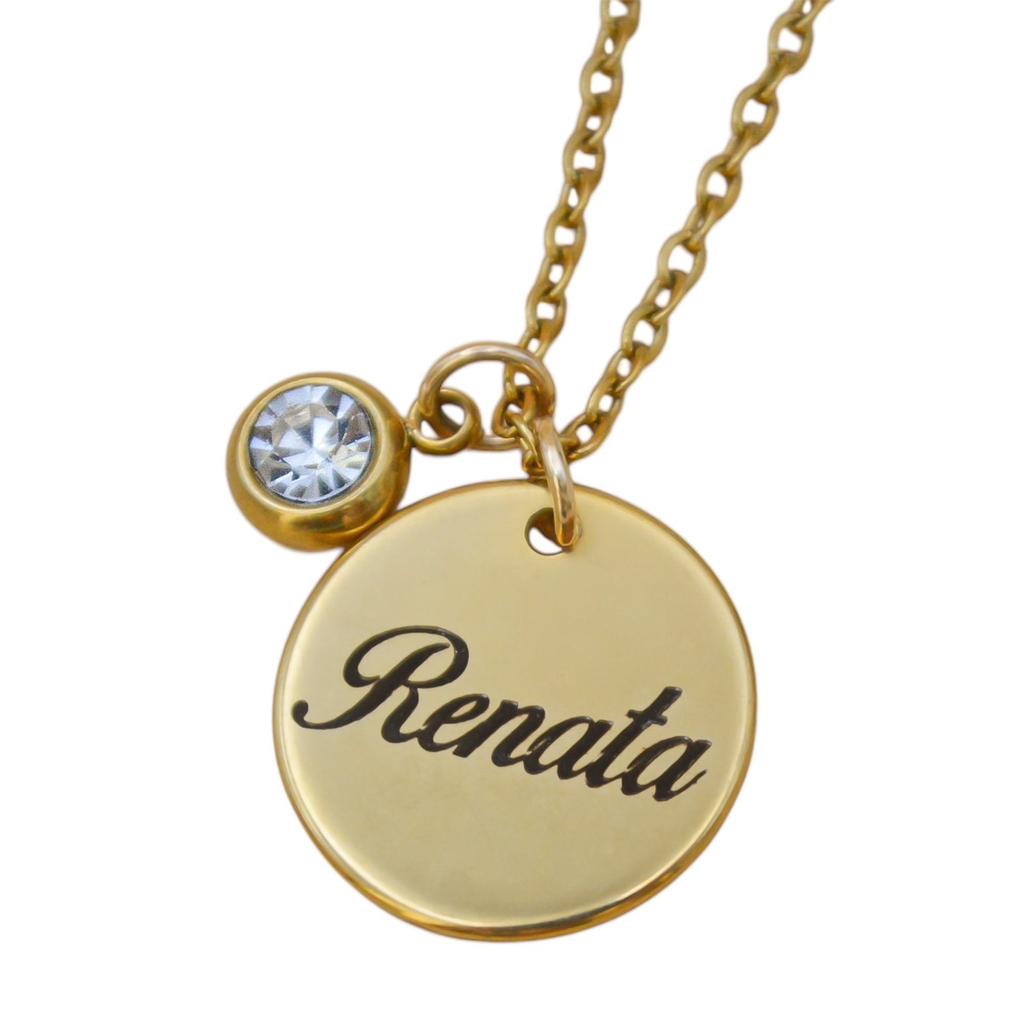 Collar personalizado medalla circular con nombre