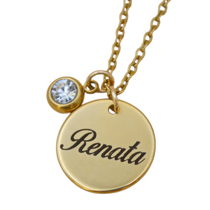 Collar personalizado medalla circular con nombre