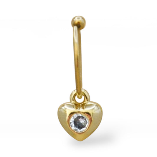 Piercing corazón mini zirconia al centro