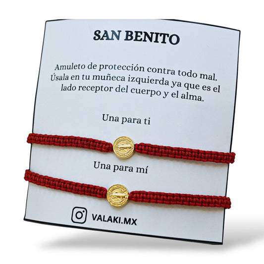 Dúo de pulseras San Benito tejidas