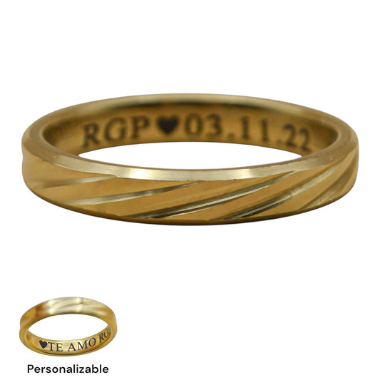 Argolla personalizada acero inoxidable gold