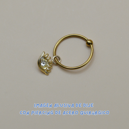 Dije ojito pestañas con zirconia natural - Oro 10K