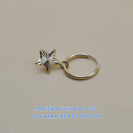 Dijes estrella diamantada - Oro 10K