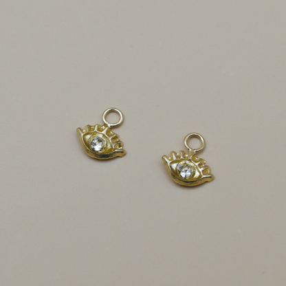 Dije ojito pestañas con zirconia natural - Oro 10K