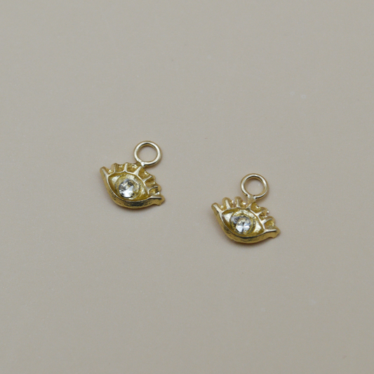 Dije ojito pestañas con zirconia natural - Oro 10K