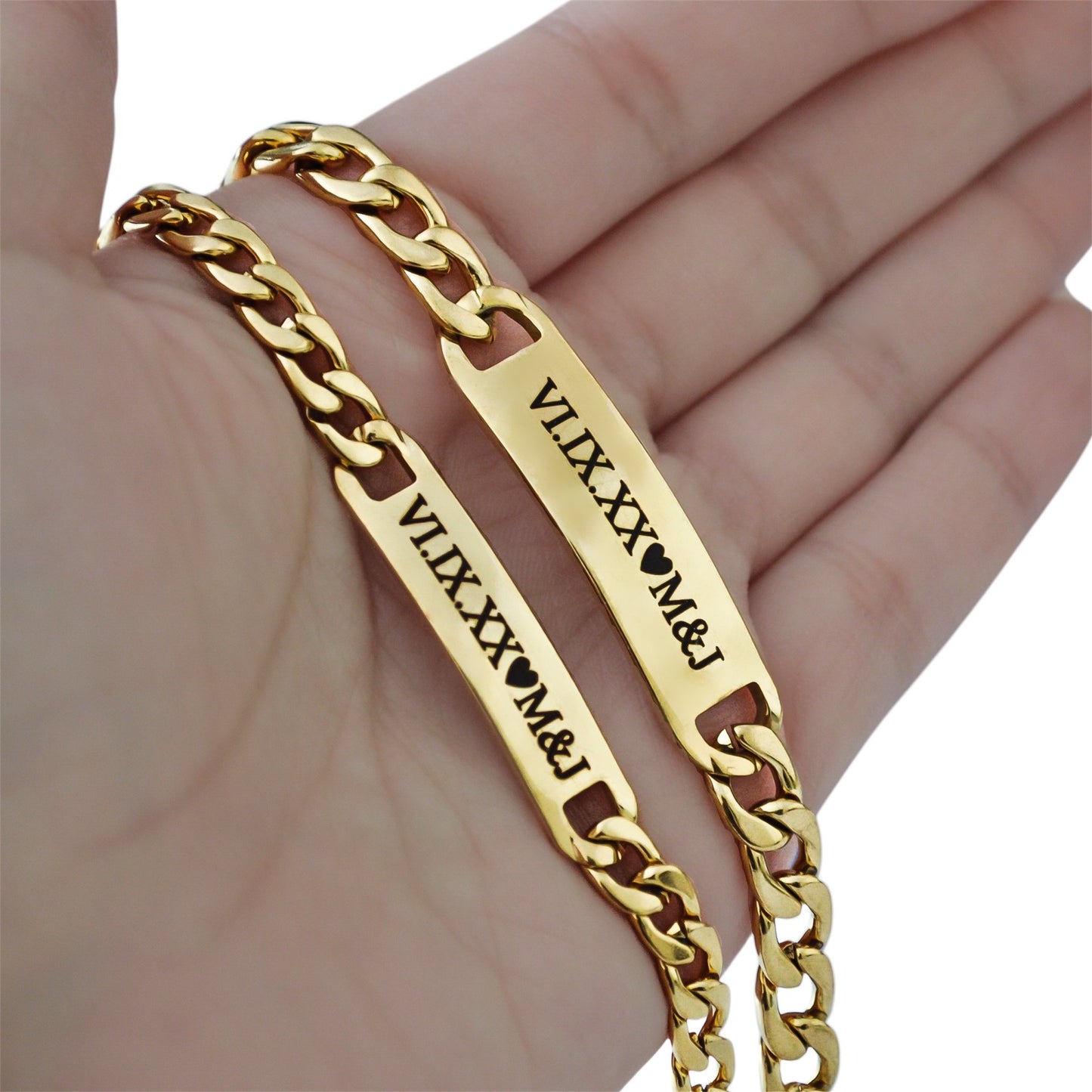 Dúo de esclavas personalizadas acero inoxidable