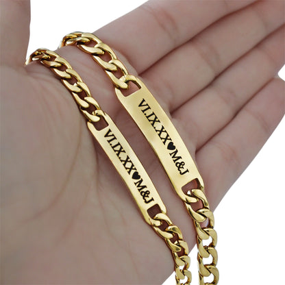 Dúo de esclavas personalizadas acero inoxidable