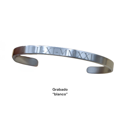 Brazalete personalizado acero inoxidable ajustable