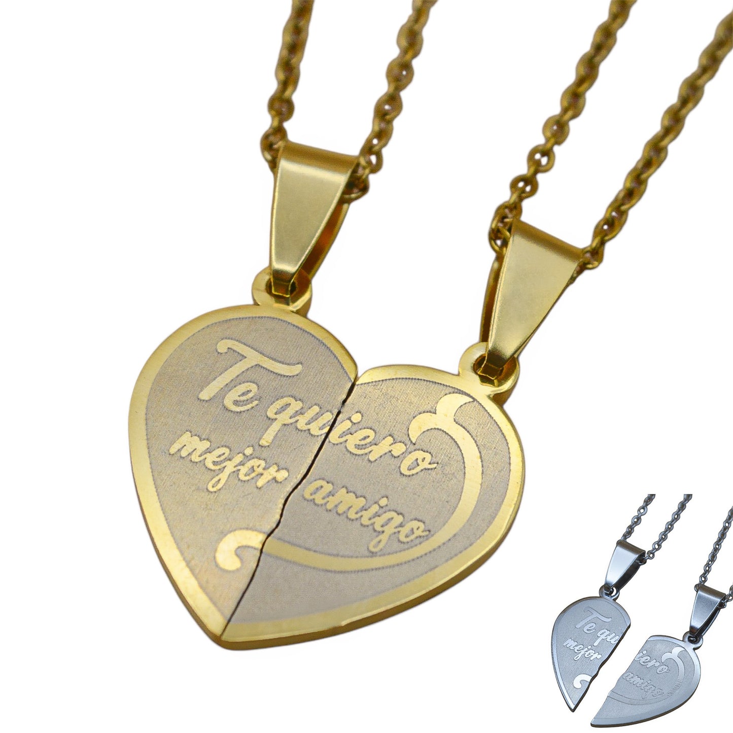 Dúo de collares o llaveros "te quiero mejor amigo"