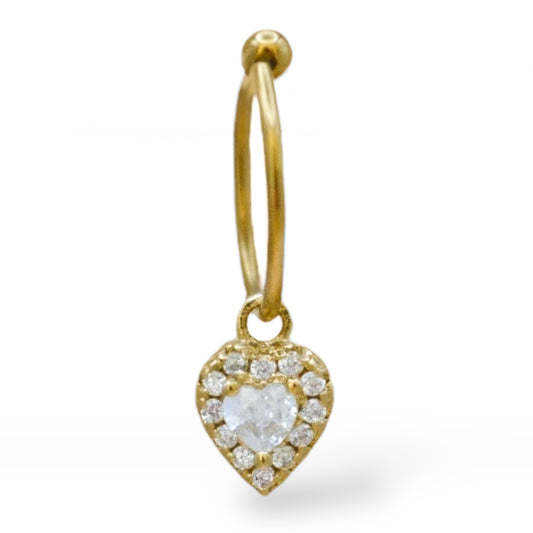 Piercing corazón mini zirconias contorno