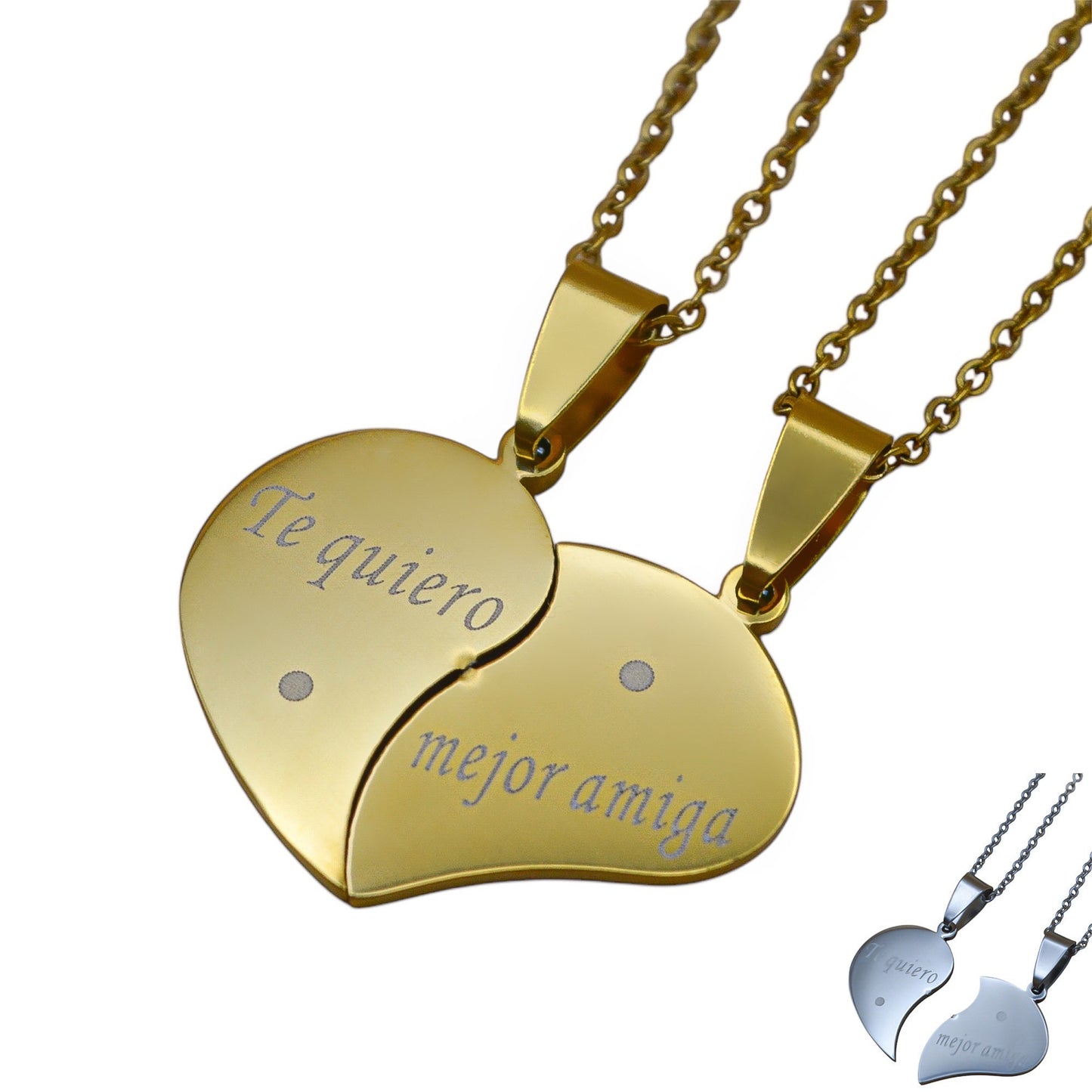 Dúo de collares o llaveros "te quiero mejor amiga"