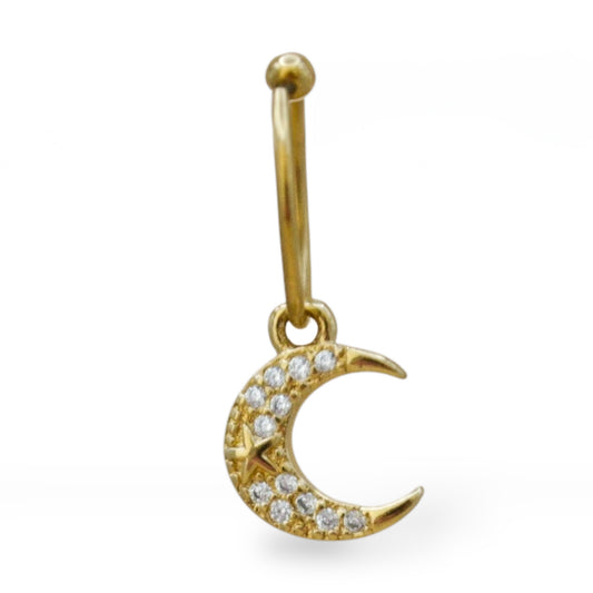Piercing luna y estrella zirconias
