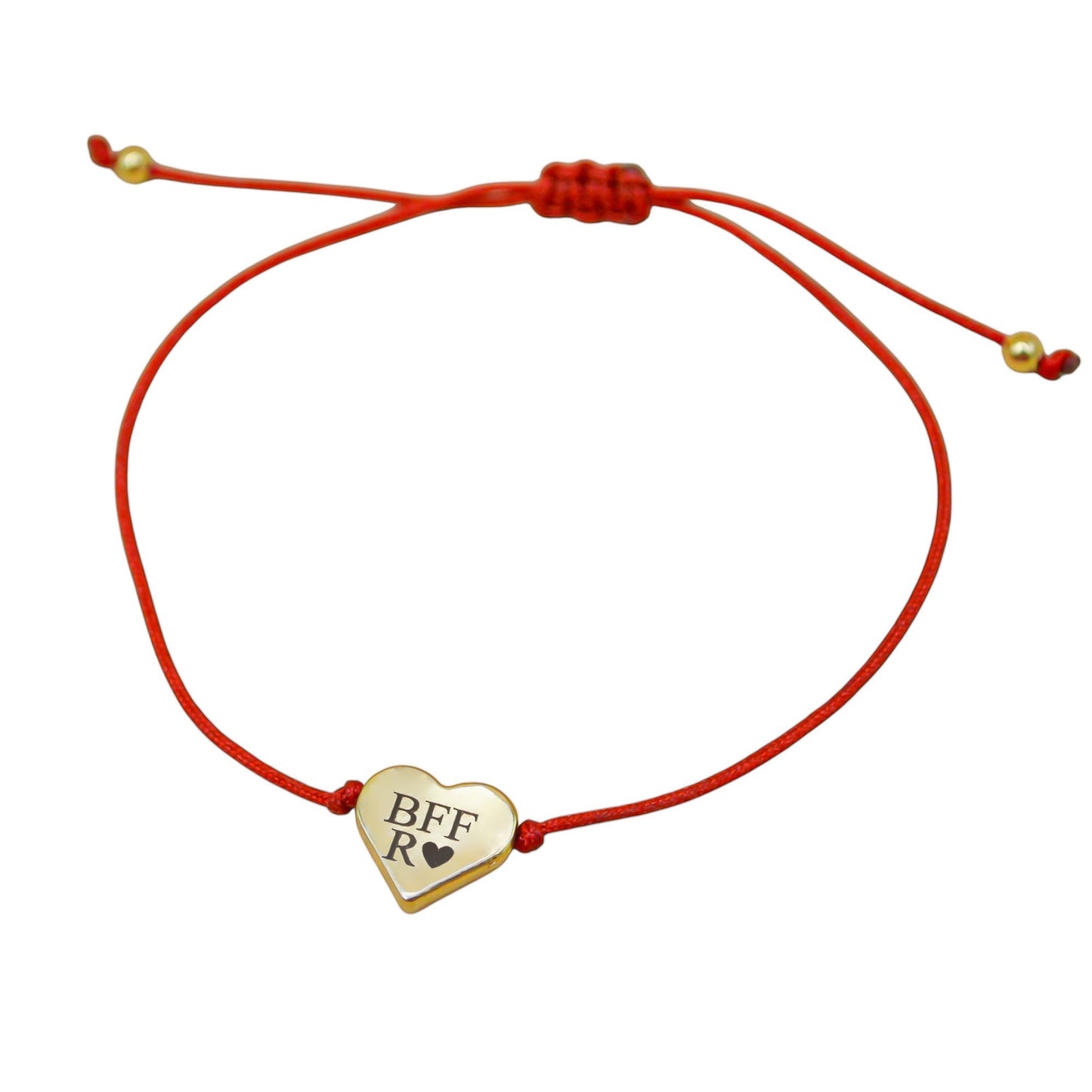 Pulsera personalizada de hilo basic con corazón grande