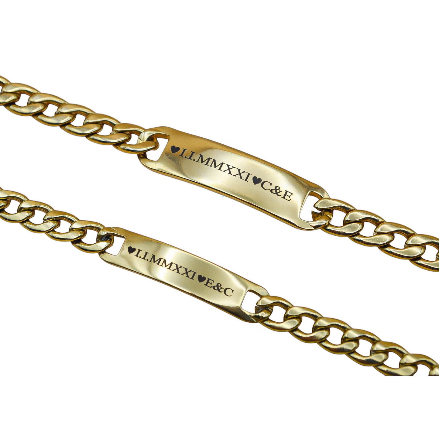 Dúo de esclavas personalizadas acero inoxidable