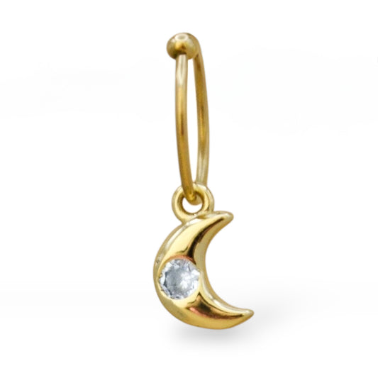 Piercing luna mini zirconia al centro