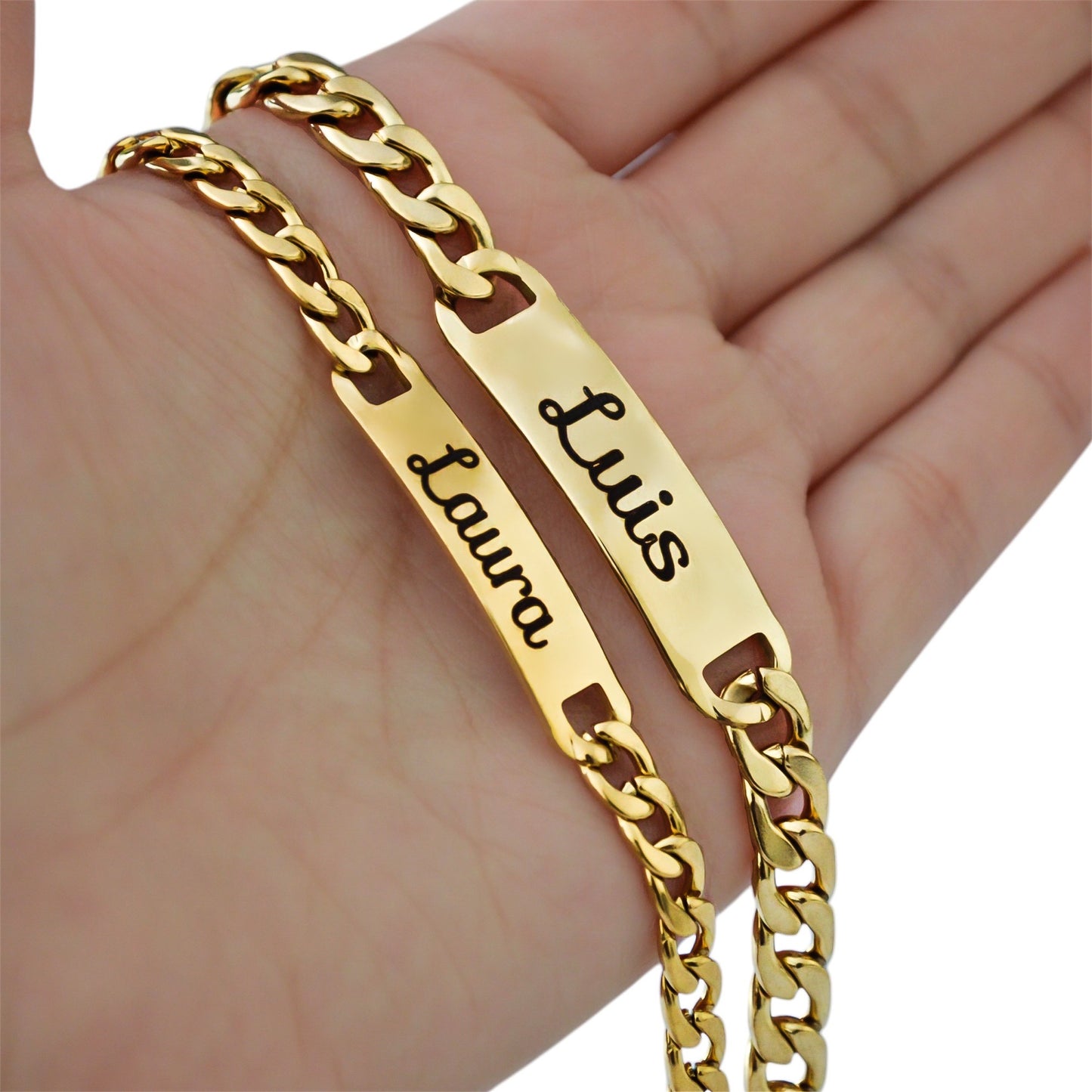 Dúo de esclavas personalizadas acero inoxidable
