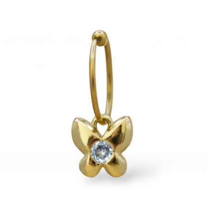 Piercing mariposa zirconia al centro
