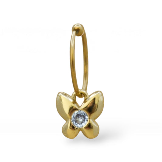 Piercing mariposa zirconia al centro