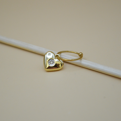 Piercing corazón grande zirconia al centro